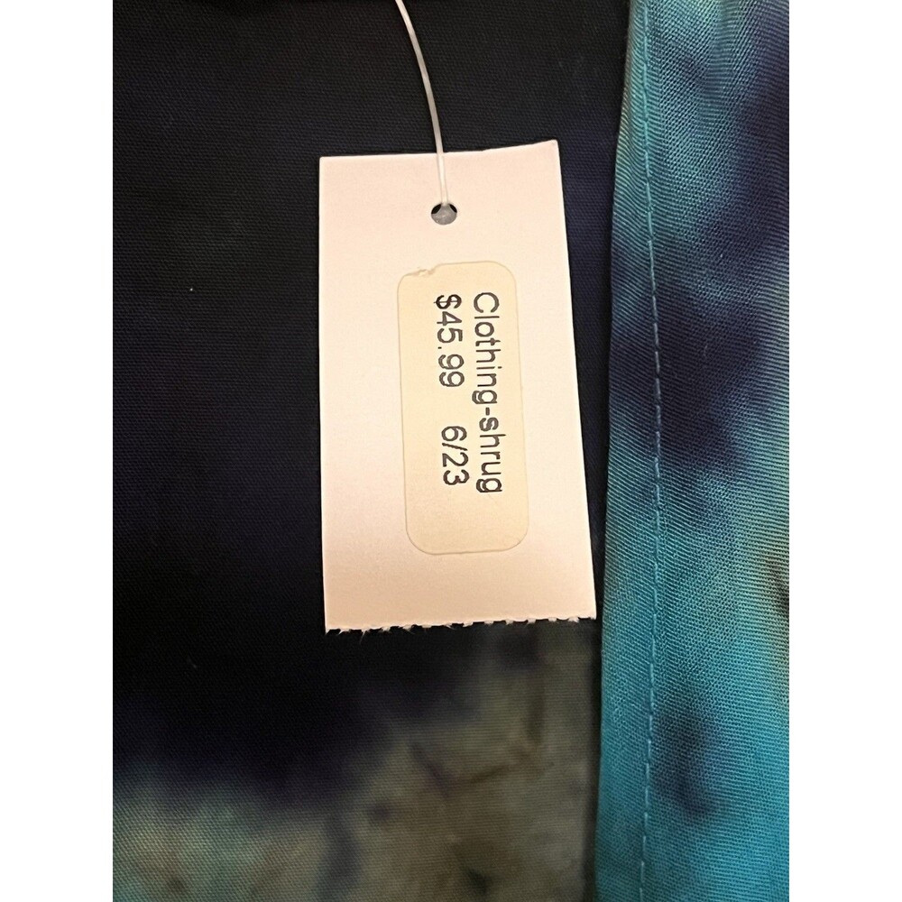 NWT Tie Dye Rainbow Open Front Waterfall Cardigan Shrug Boho Festival One Size - Picture 7 of 8